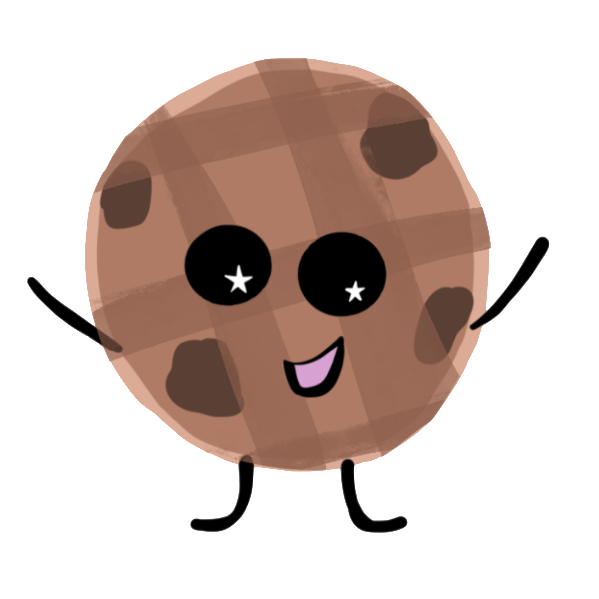 cartoon cookie with waffle iron pattern